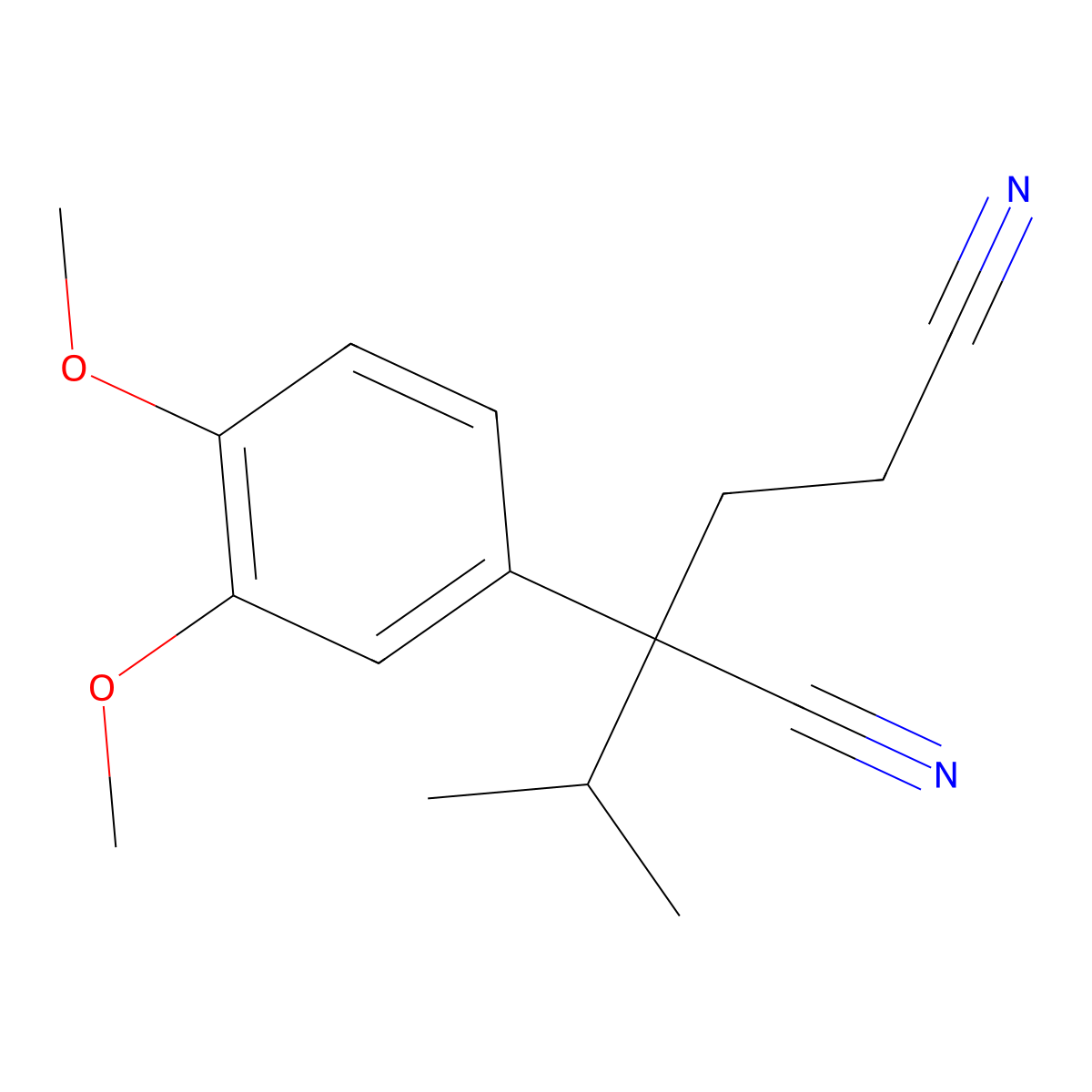 2-(3,4-Dimethoxyphenyl)-2-isopropylpentanedinitrile molecular structure, CAS 102201-30-9