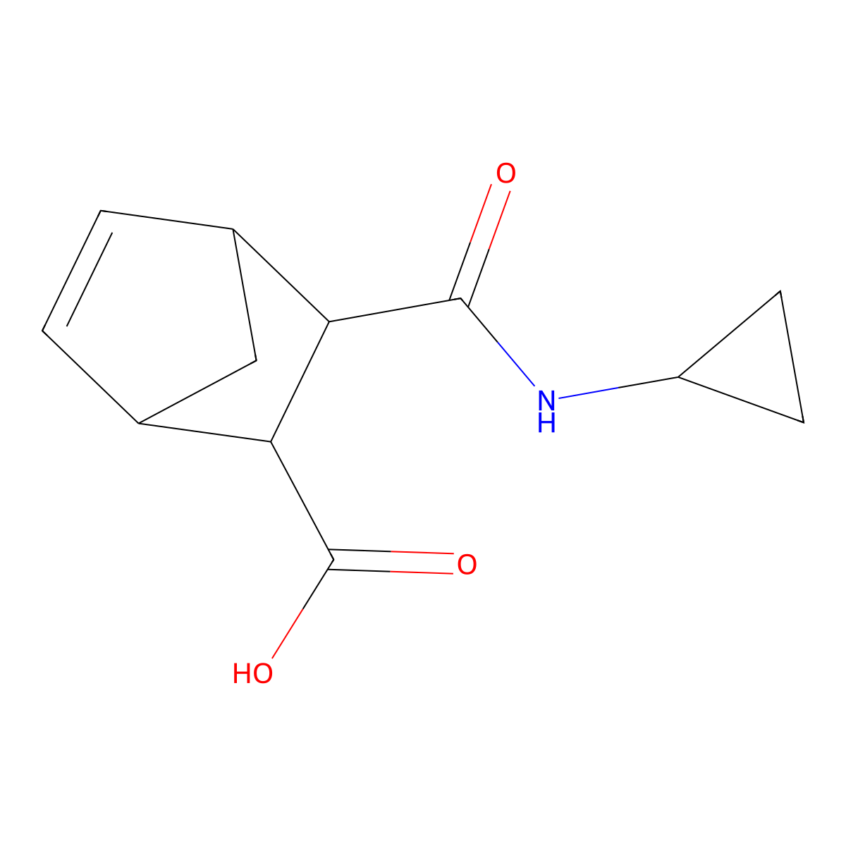 3-(Cyclopropylcarbamoyl)bicyclo[2.2.1]hept-5-ene-2-carboxylic acid molecular structure, CAS 1022017-47-5