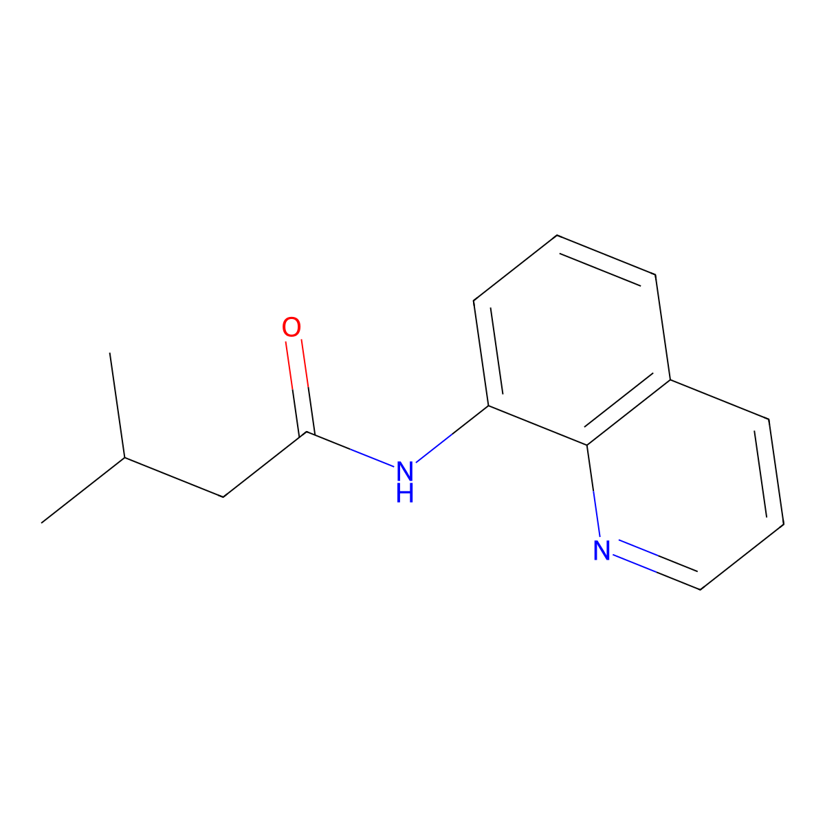 3-methyl-N-quinolin-8-ylbutanamide molecular structure, CAS 1022018-57-0