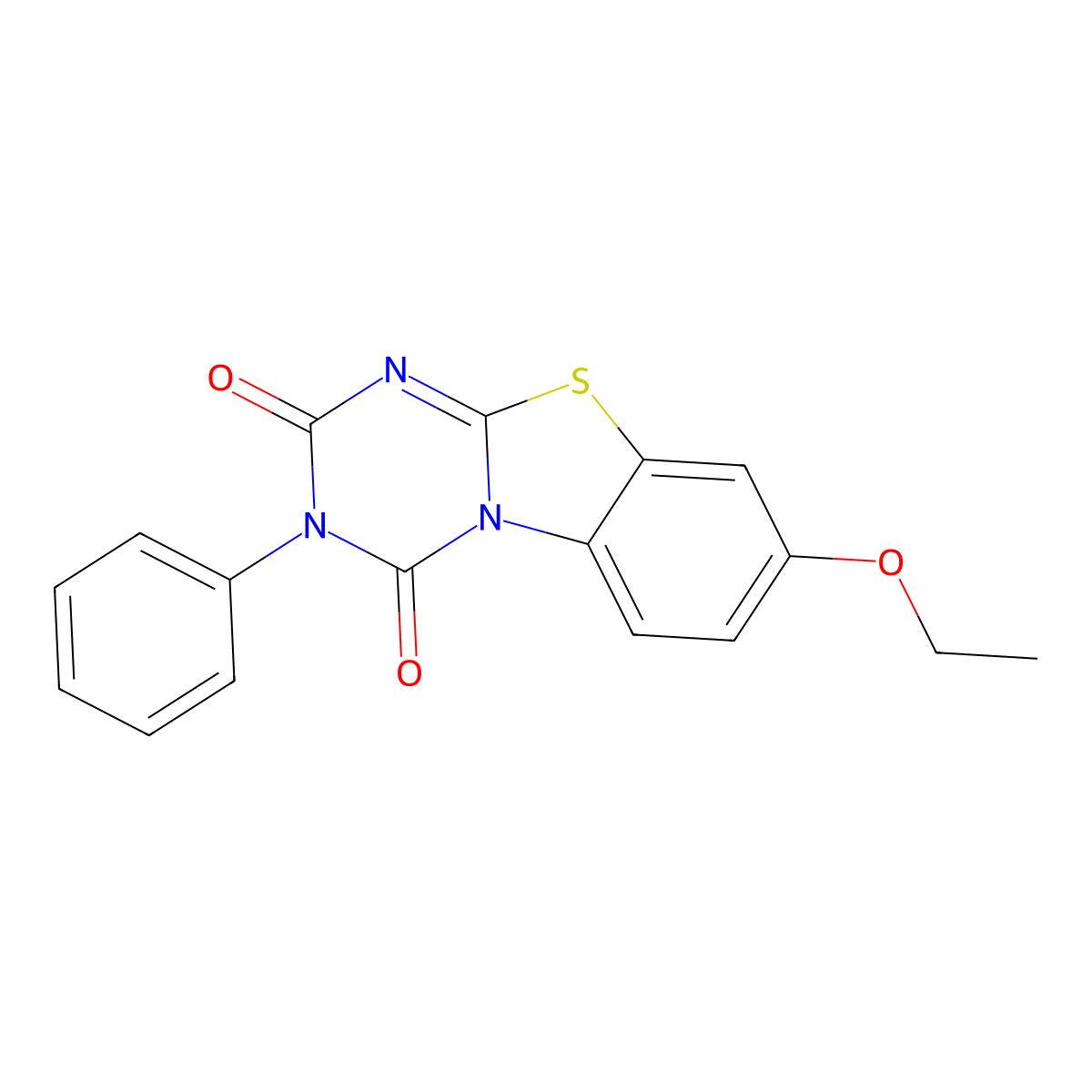8-ethoxy-3-phenyl-2H-[1,3,5]triazino[2,1-b][1,3]benzothiazole-2,4(3H)-dione molecular structure, CAS 102202-50-6