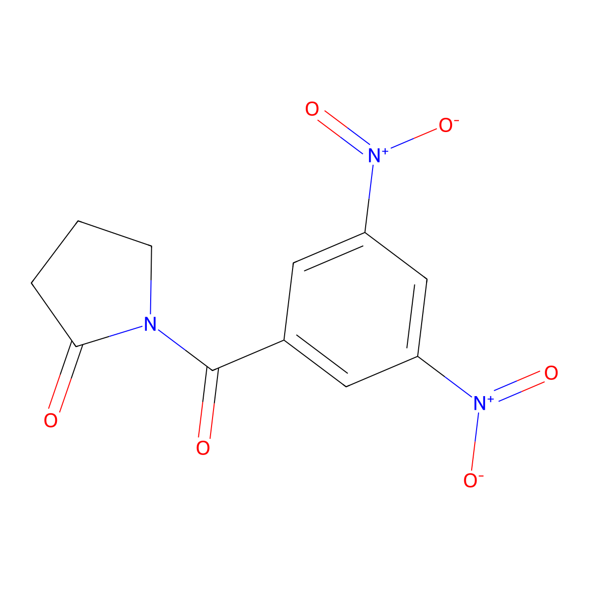 1-(3,5-Dinitrobenzoyl)pyrrolidin-2-one molecular structure, CAS 102202-80-2