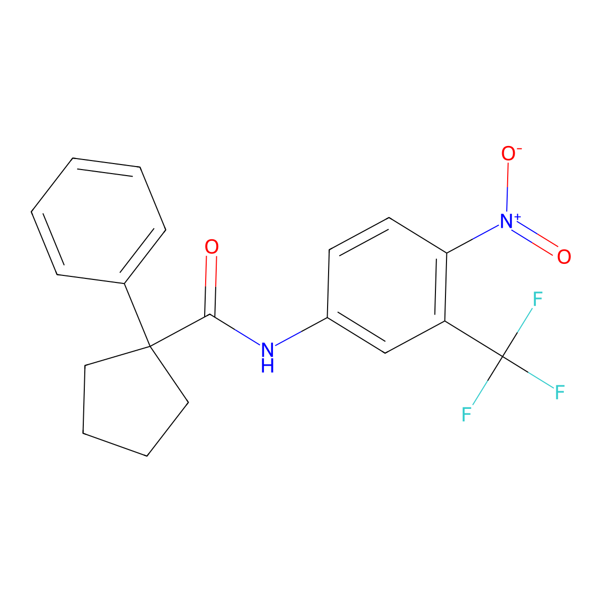 N-[4-nitro-3-(trifluoromethyl)phenyl]-1-phenylcyclopentane-1-carboxamide molecular structure, CAS 1022036-39-0