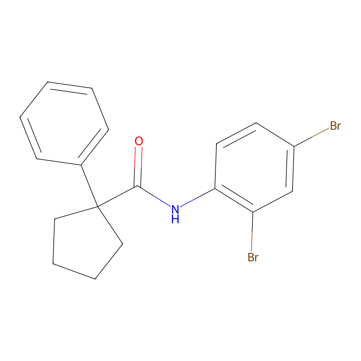 N-(2,4-Dibromophenyl)(phenylcyclopentyl)formamide molecular structure, CAS 1022042-38-1