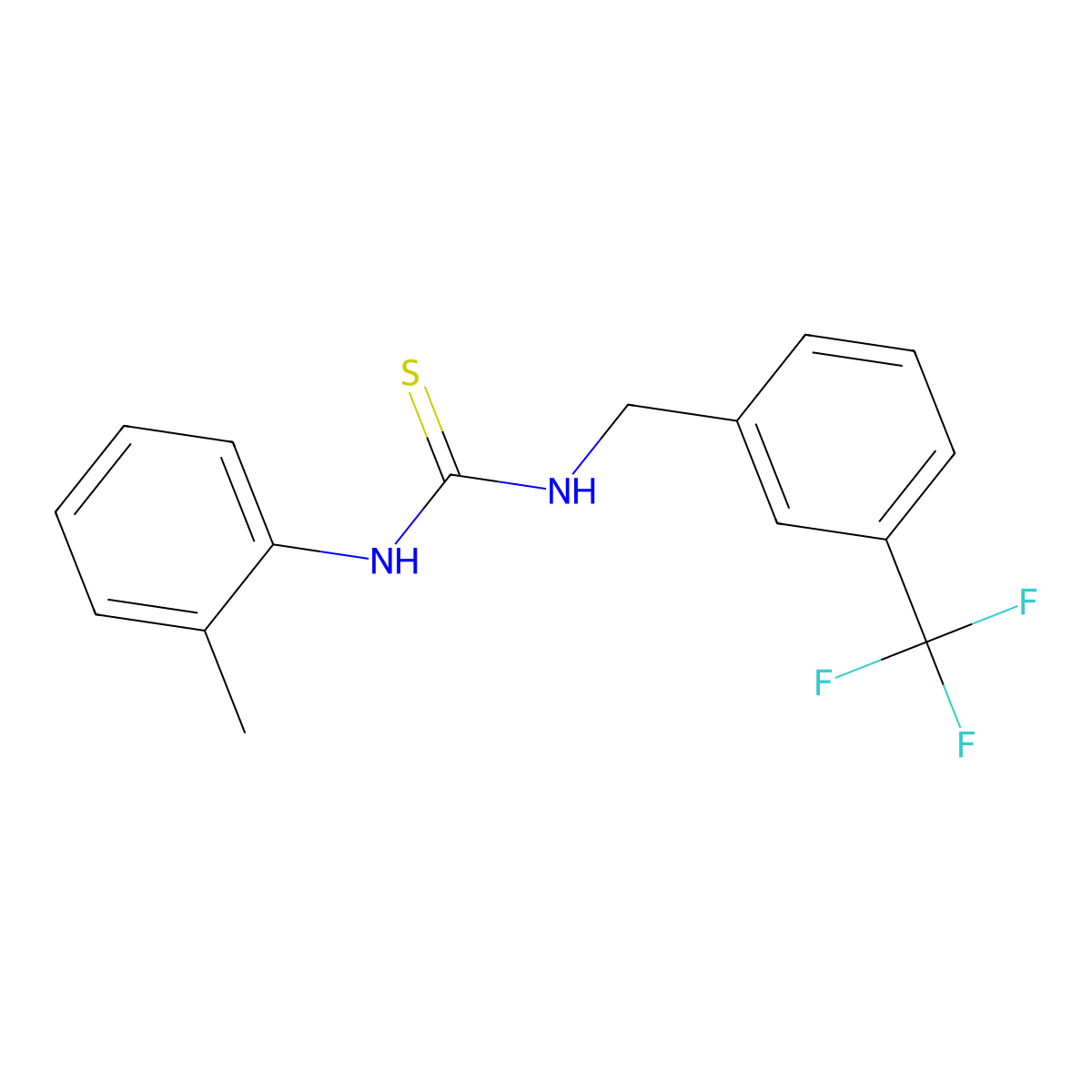1-(2-Methylphenyl)-3-((3-(trifluoromethyl)phenyl)methyl)thiourea molecular structure, CAS 1022045-41-5