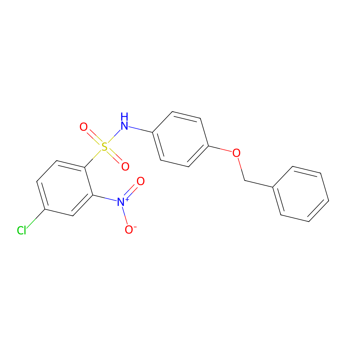 ((4-Chloro-2-nitrophenyl)sulfonyl)(4-(phenylmethoxy)phenyl)amine molecular structure, CAS 1022052-34-1