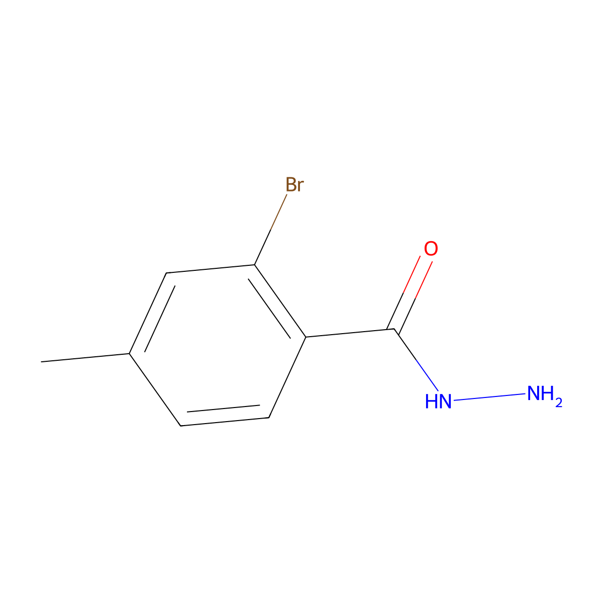 2-Bromo-4-methylbenzohydrazide molecular structure, CAS 1022059-55-7