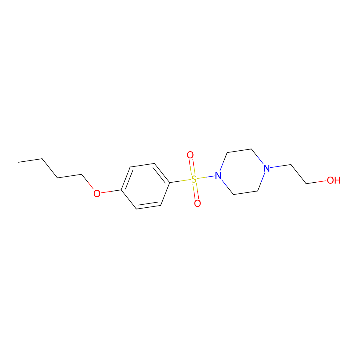 2-[4-(4-Butoxyphenyl)sulfonylpiperazin-1-yl]ethanol molecular structure, CAS 1022064-64-7
