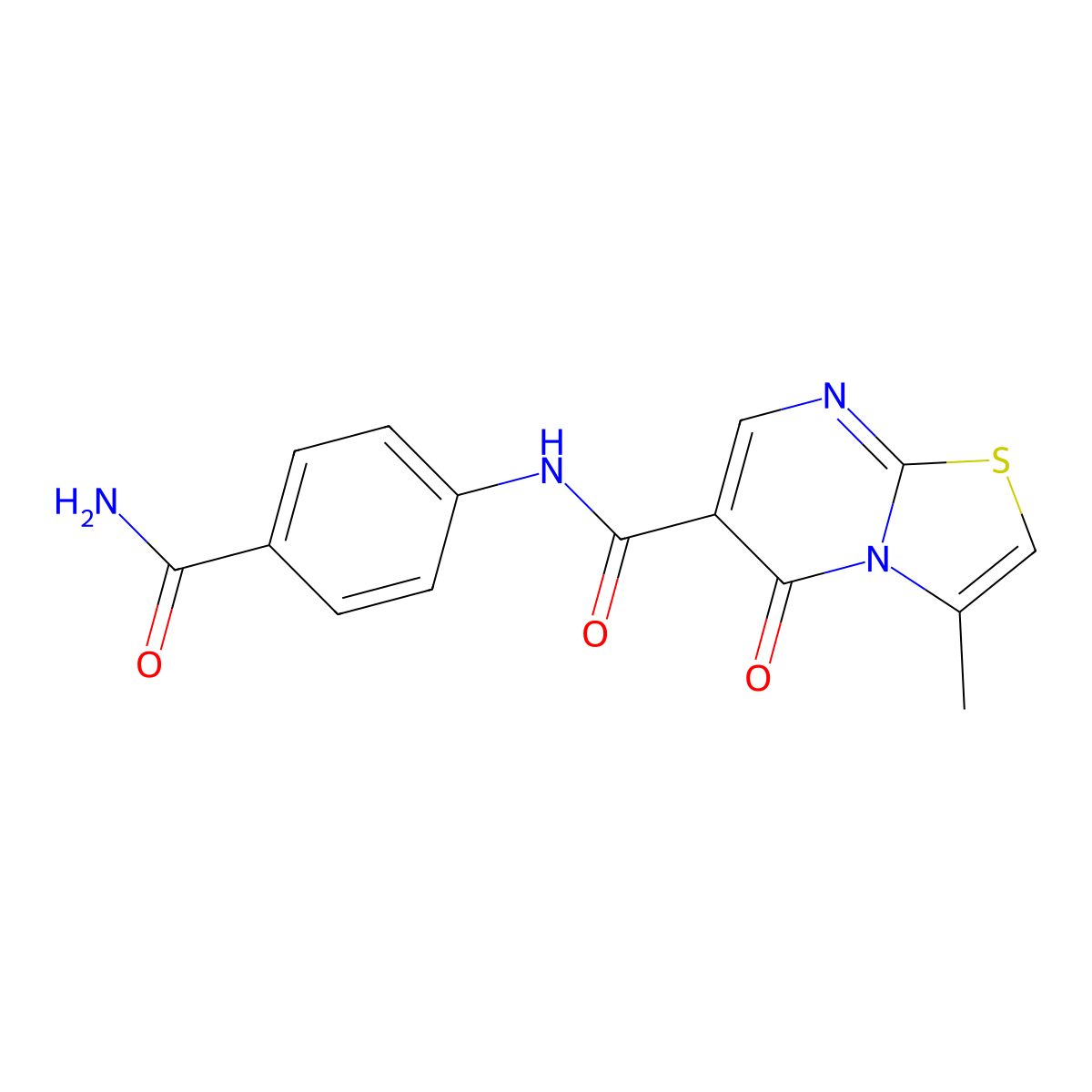 N-(4-carbamoylphenyl)-3-methyl-5-oxo-5H-[1,3]thiazolo[3,2-a]pyrimidine-6-carboxamide molecular structure, CAS 1022065-53-7