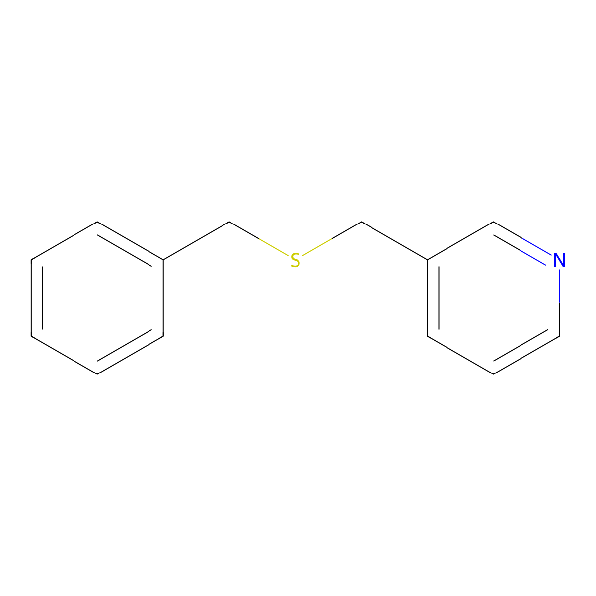 Pyridine, 3-((benzylthio)methyl)- molecular structure, CAS 102207-55-6
