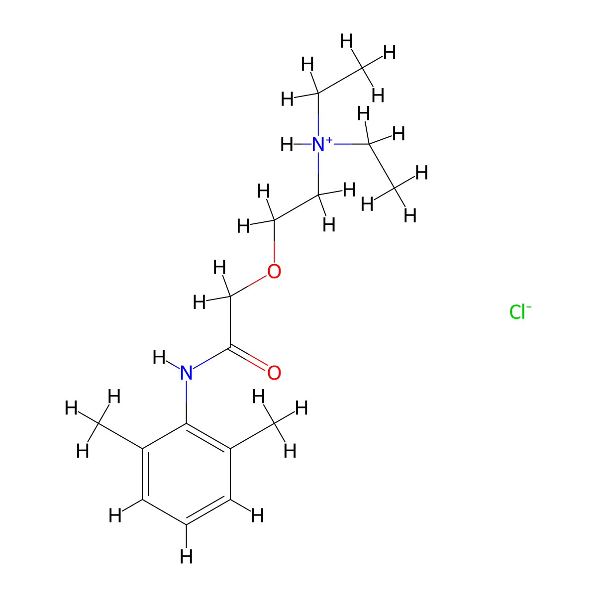 2',6'-Acetoxylidide, 2-(2-(diethylamino)ethoxy)-, hydrochloride molecular structure, CAS 102207-84-1