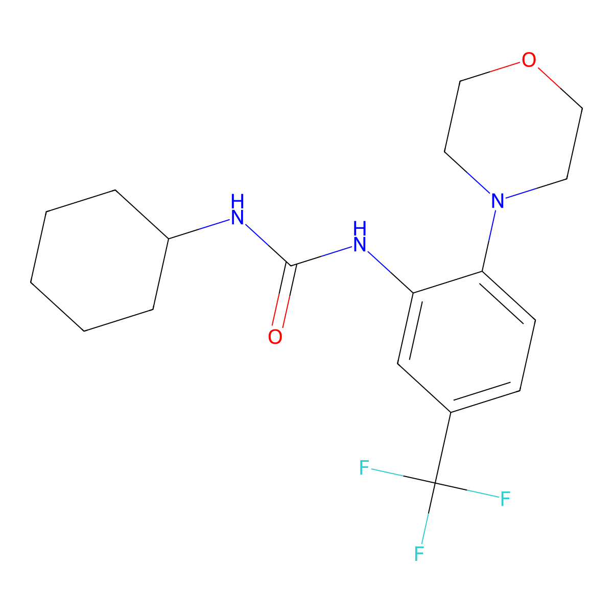 1-(Cyclohexyl)-3-(2-morpholin-4-YL-5-(trifluoromethyl)phenyl)urea molecular structure, CAS 1022078-11-0
