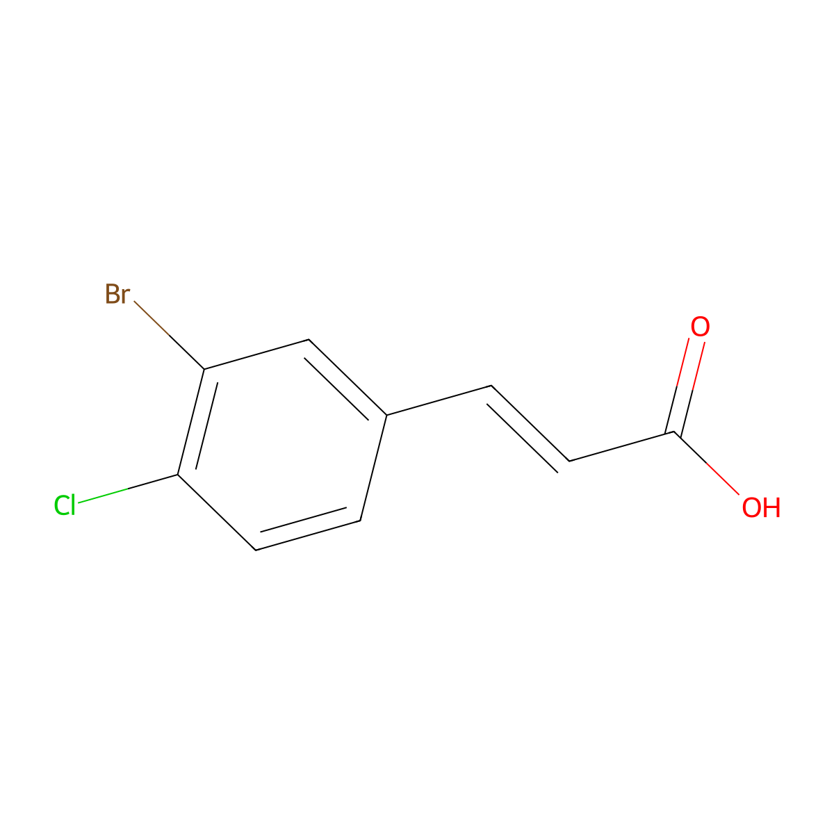 3-(3-Bromo-4-chlorophenyl)prop-2-enoic acid molecular structure, CAS 1022081-87-3