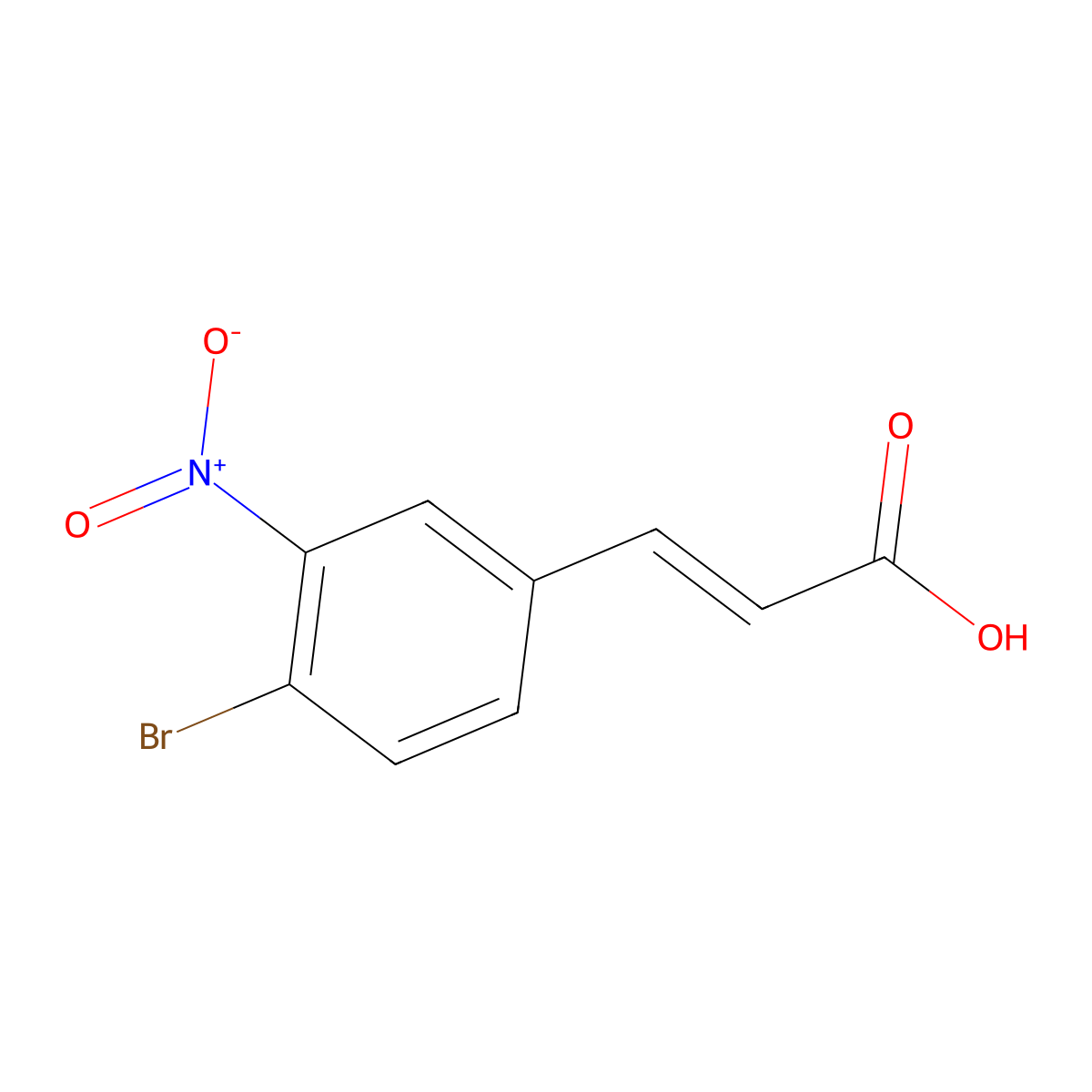 (2E)-3-(4-Bromo-3-nitrophenyl)-2-propenoic acid molecular structure, CAS 1022082-09-2