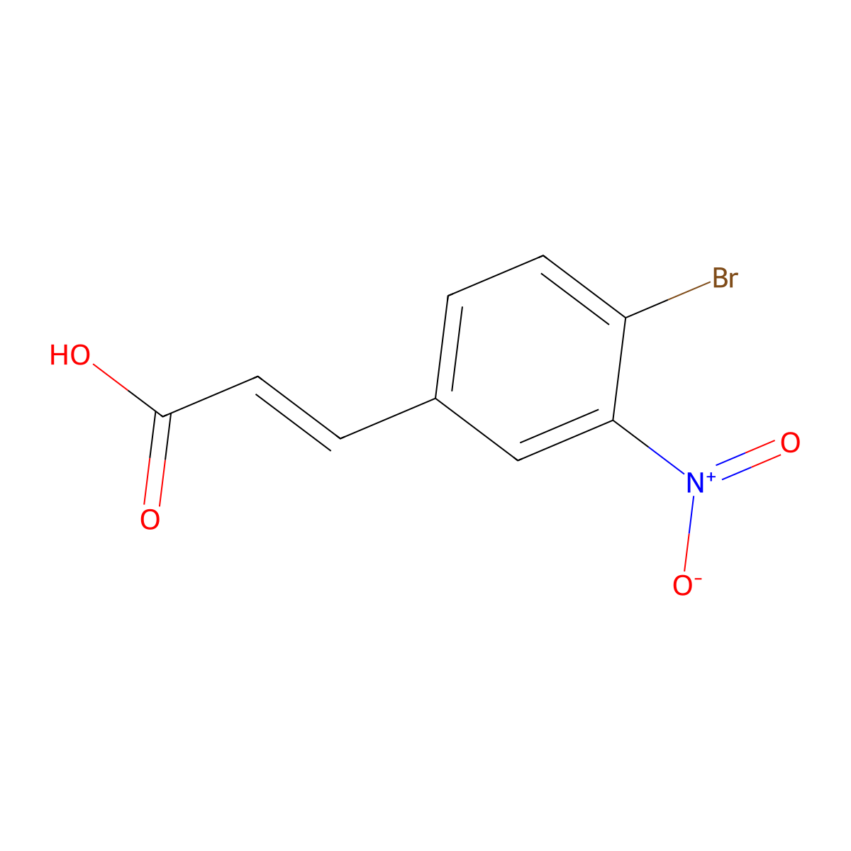 (2E)-3-(4-Bromo-3-nitrophenyl)-2-propenoic acid molecular structure, CAS 1022082-09-2