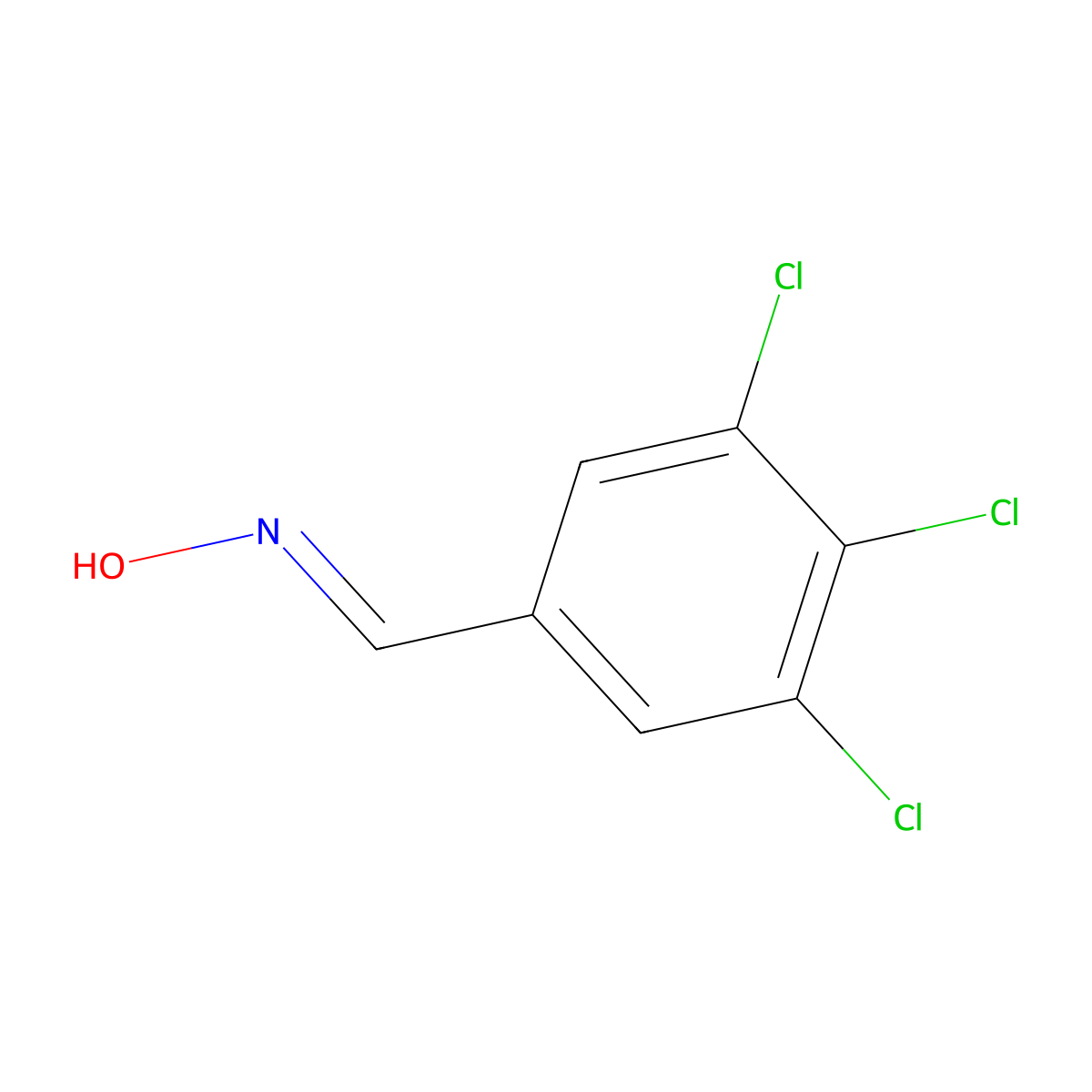 3,4,5-Trichlorobenzaldehyde oxime molecular structure, CAS 1022082-98-9
