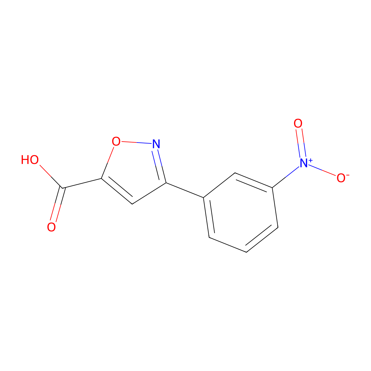 3-(3-Nitrophenyl)isoxazole-5-carboxylic acid molecular structure, CAS 1022083-09-5