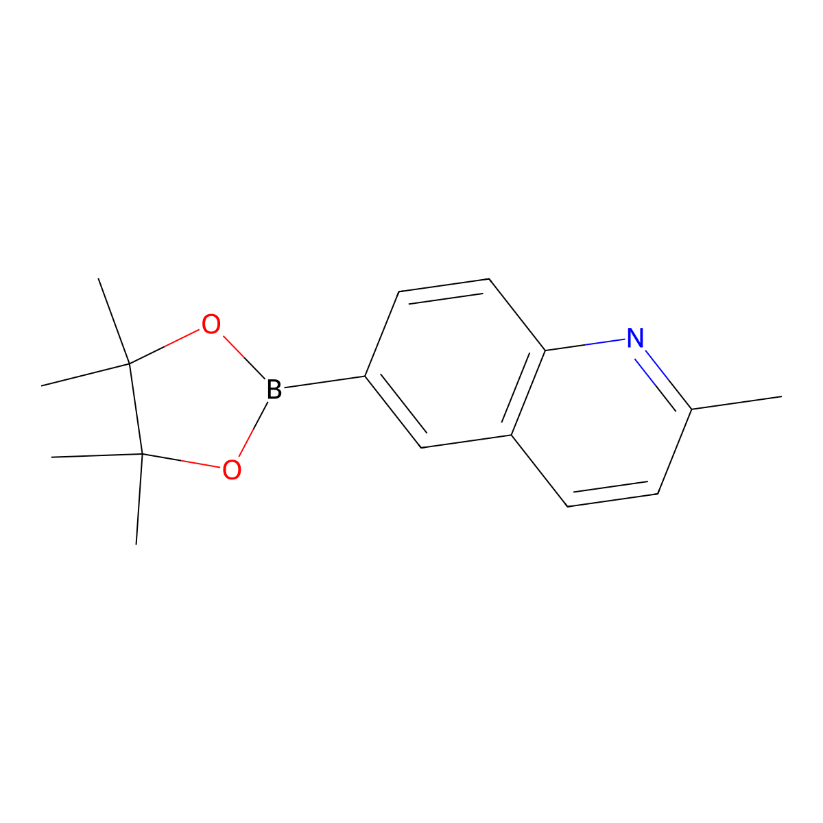2-Methyl-6-(4,4,5,5-tetramethyl-1,3,2-dioxaborolan-2-yl)quinoline molecular structure, CAS 1022090-86-3