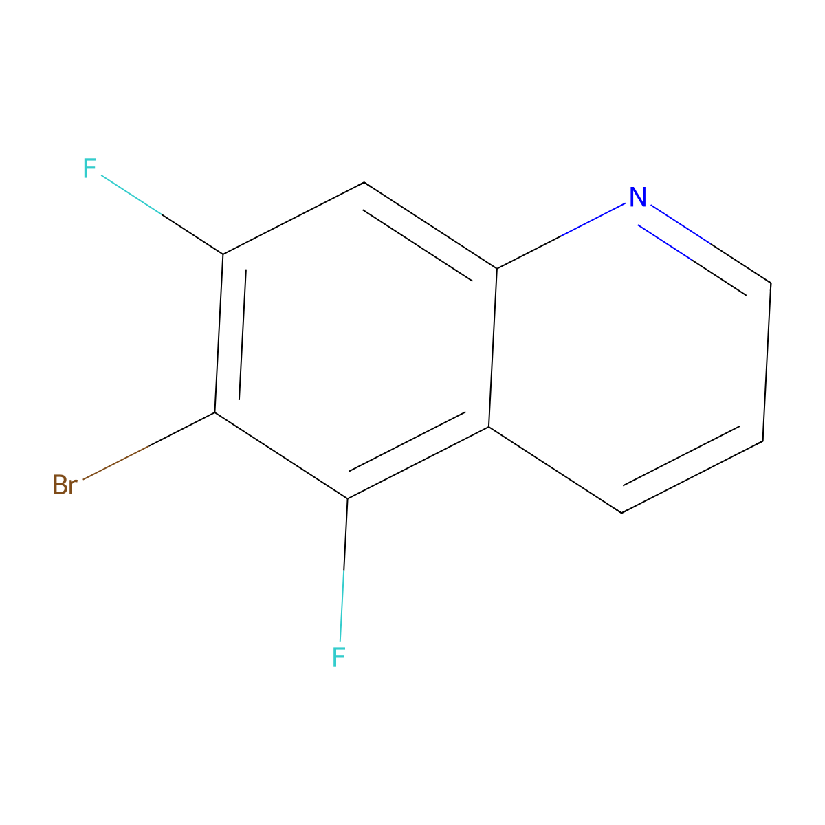 6-Bromo-5,7-difluoroquinoline molecular structure, CAS 1022091-49-1
