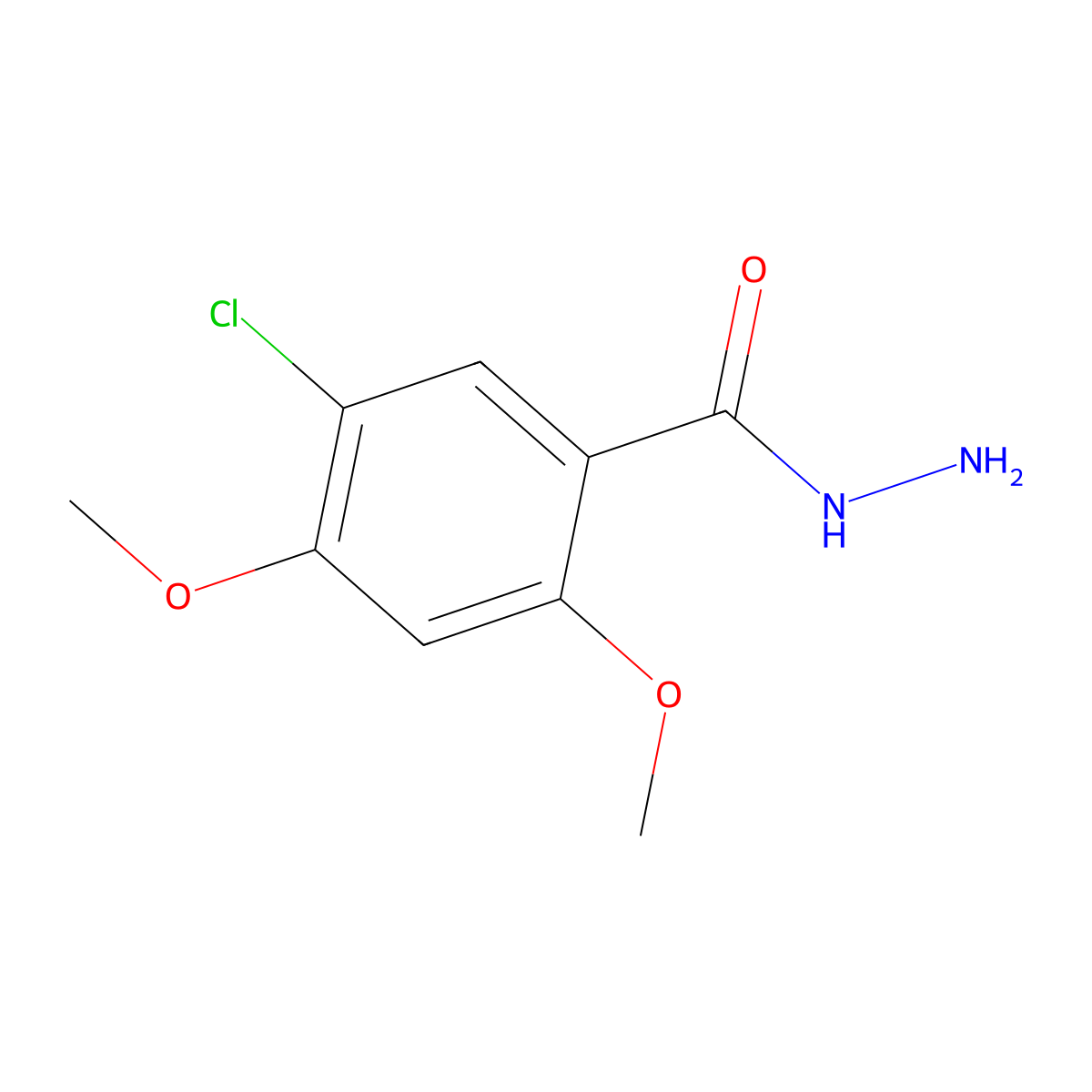 5-Chloro-2,4-dimethoxy-benzoic acid hydrazide molecular structure, CAS 1022091-81-1