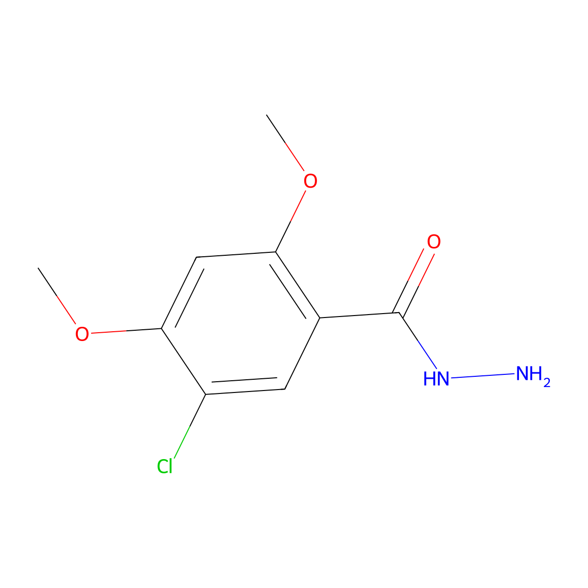 5-Chloro-2,4-dimethoxy-benzoic acid hydrazide molecular structure, CAS 1022091-81-1