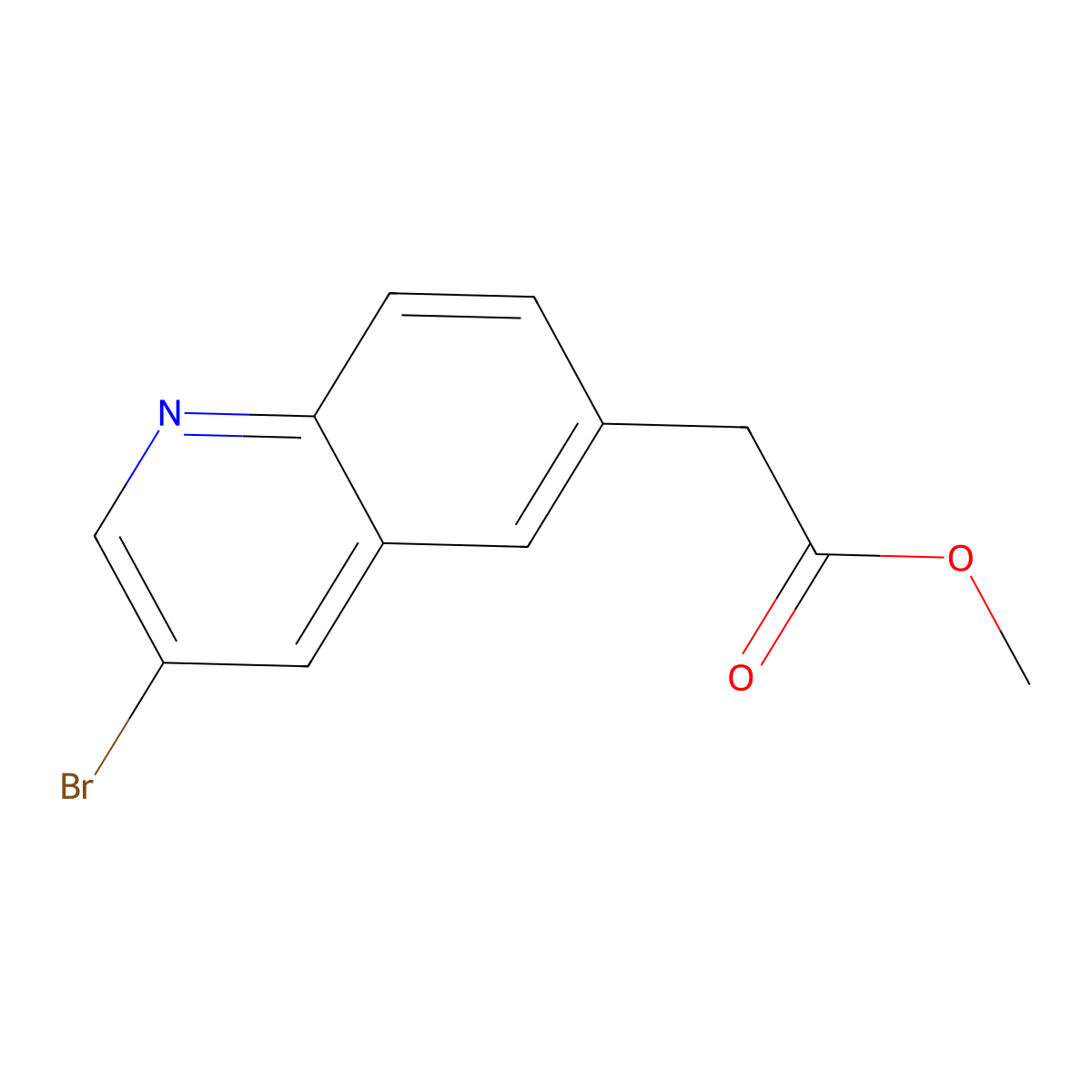 Methyl 2-(3-bromoquinolin-6-yl)acetate molecular structure, CAS 1022091-89-9
