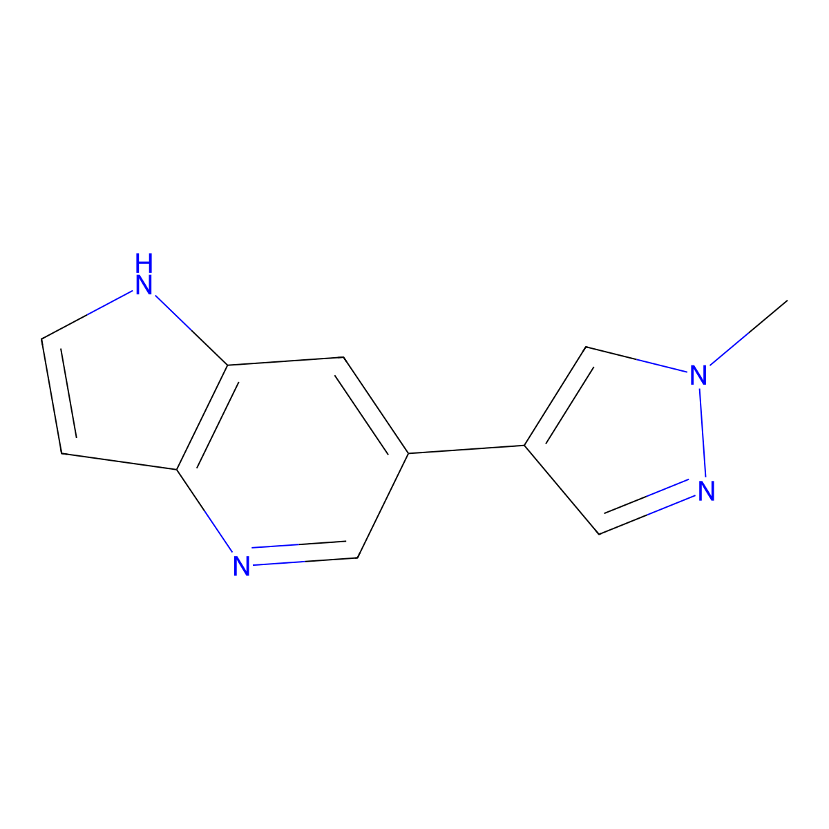 6-(1-Methyl-1H-pyrazol-4-yl)-1H-pyrrolo[3,2-b]pyridine molecular structure, CAS 1022092-51-8