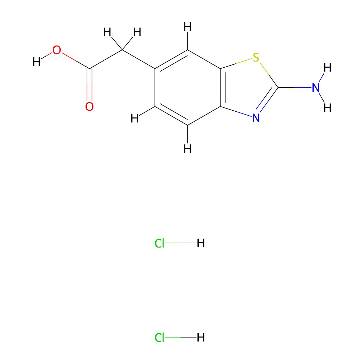 (2-Amino-benzothiazol-6-YL)-acetic acid dihydrochloride molecular structure, CAS 1022092-71-2