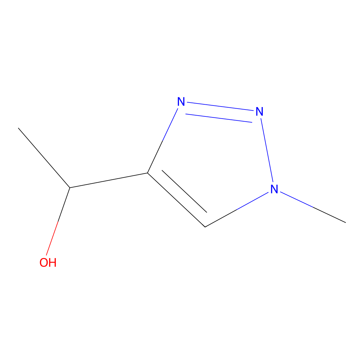 1-(1-methyl-1H-1,2,3-triazol-4-yl)ethan-1-ol molecular structure, CAS 1022093-96-4