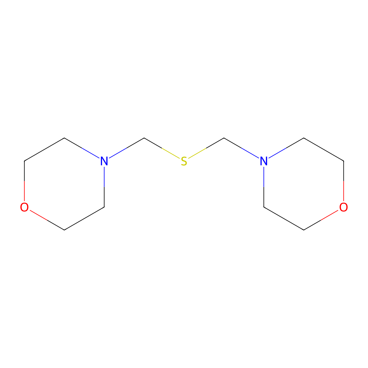 4,4'-(Sulfanediyldimethanediyl)dimorpholine molecular structure, CAS 10221-02-0
