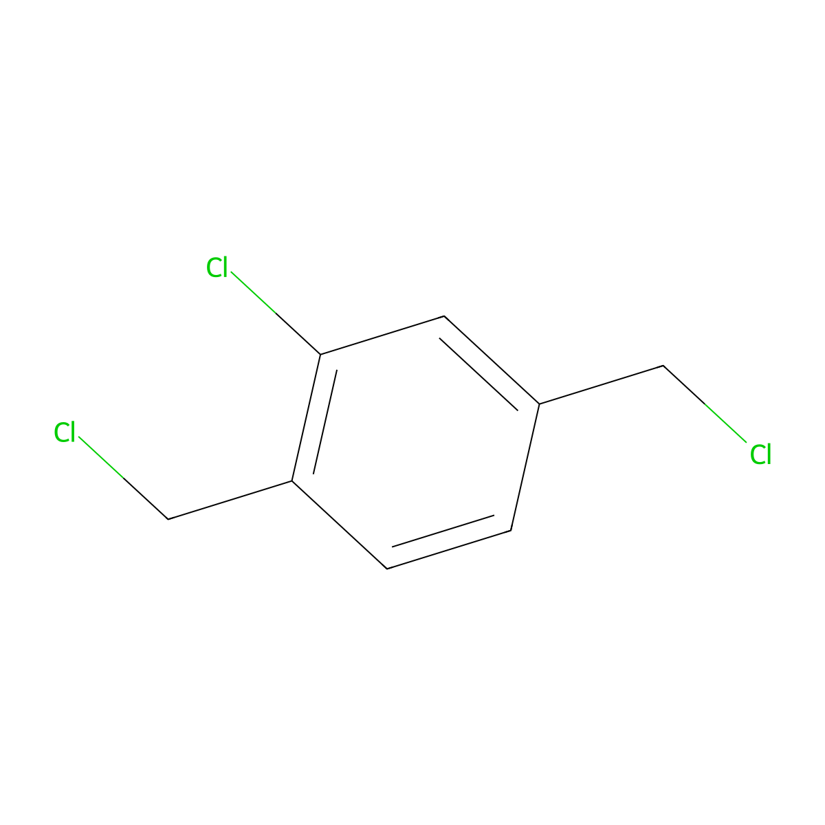 Benzene, 2-chloro-1,4-bis-(chloromethyl) molecular structure, CAS 10221-08-6
