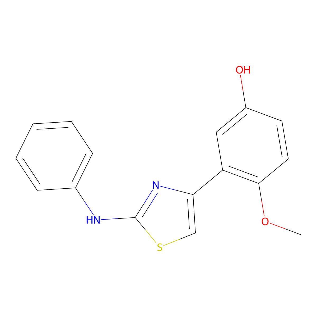 4-Methoxy-3-[2-(phenylamino)-1,3-thiazol-4-yl]phenol molecular structure, CAS 1022104-58-0