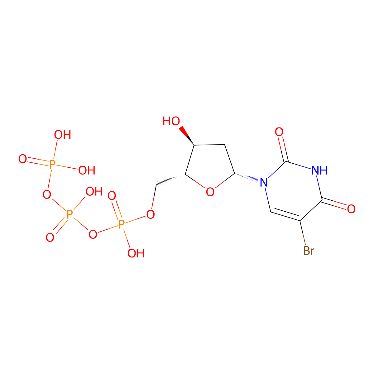 Bromodeoxyuridine triphosphate molecular structure, CAS 102212-99-7