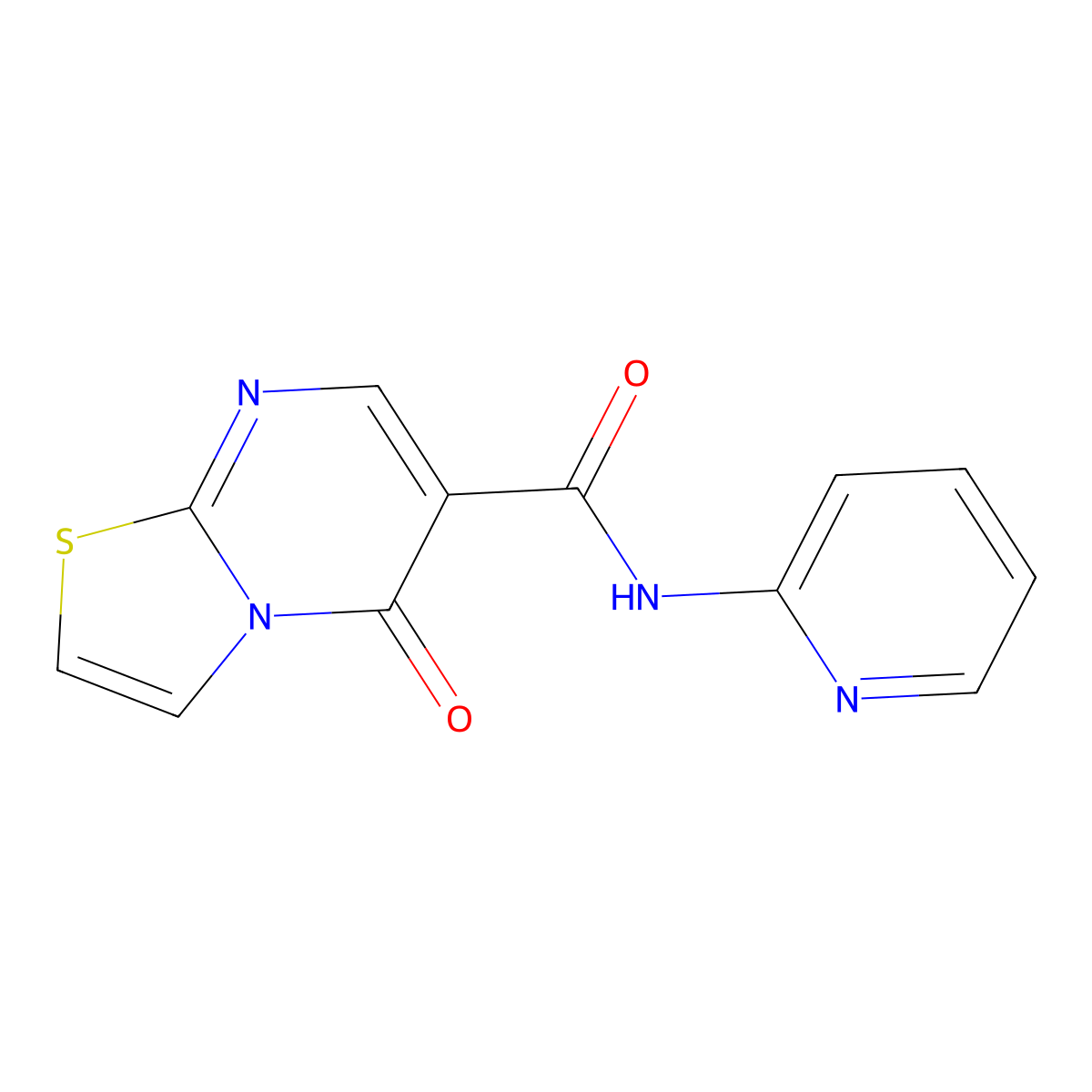 5-oxo-N-(pyridin-2-yl)-5H-[1,3]thiazolo[3,2-a]pyrimidine-6-carboxamide molecular structure, CAS 1022120-09-7