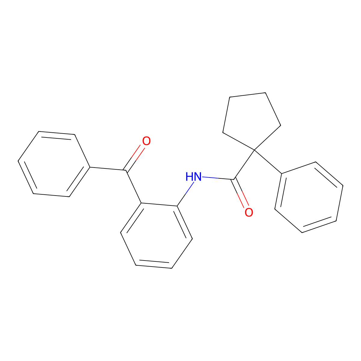 N-(2-benzoylphenyl)-1-phenylcyclopentane-1-carboxamide molecular structure, CAS 1022128-17-1