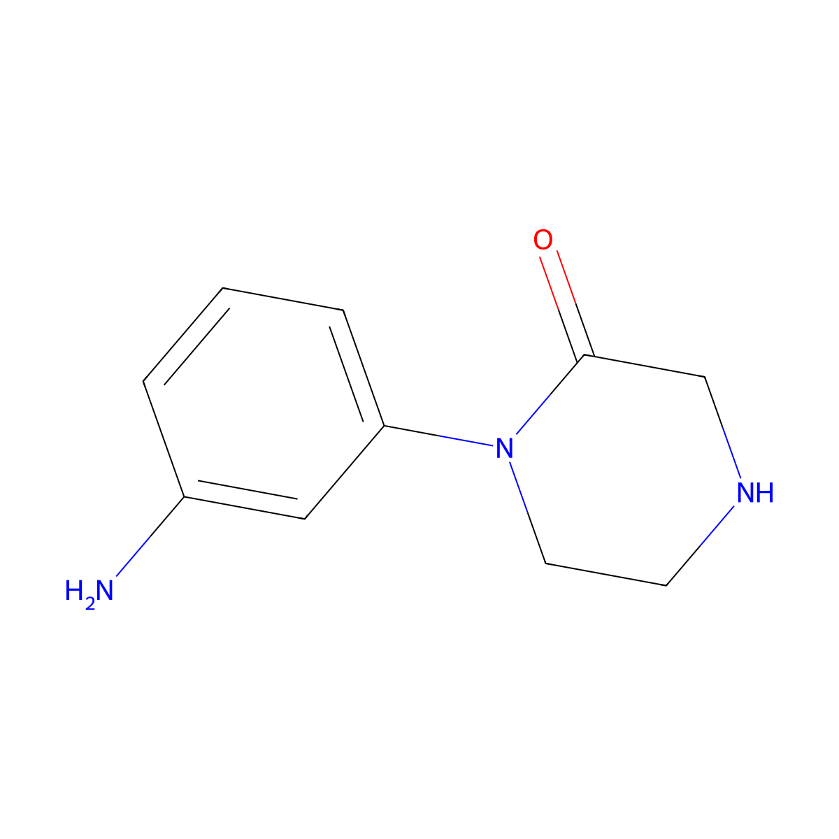1-(3-Aminophenyl)piperazin-2-one molecular structure, CAS 1022128-80-8