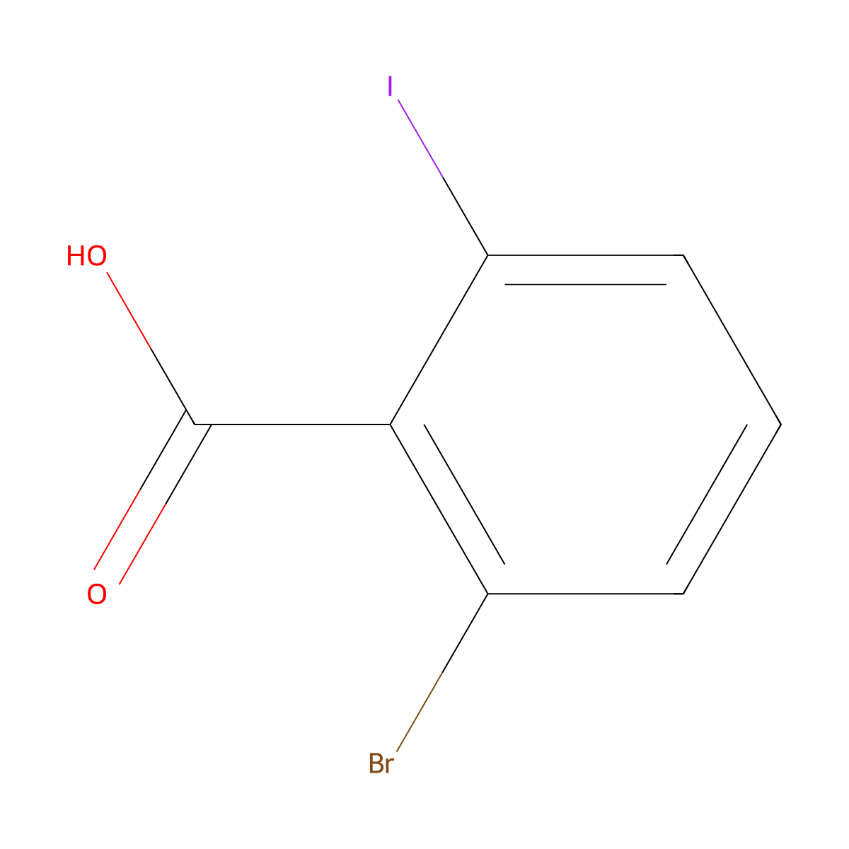 2-Bromo-6-iodobenzoic acid molecular structure, CAS 1022128-96-6