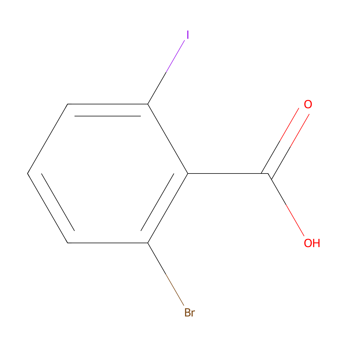 2-Bromo-6-iodobenzoic acid molecular structure, CAS 1022128-96-6