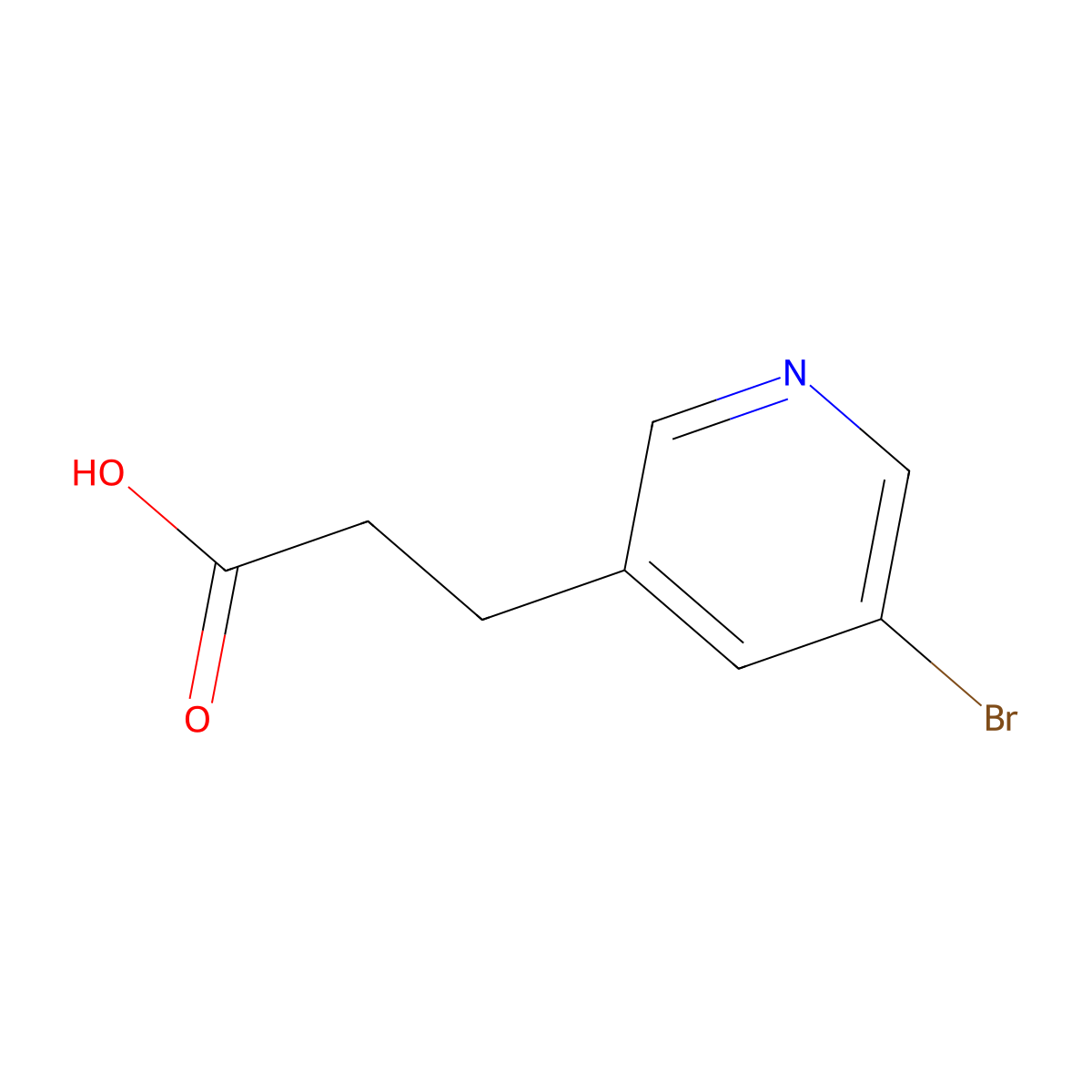 3-(5-Bromopyridin-3-yl)propanoic acid molecular structure, CAS 1022128-98-8