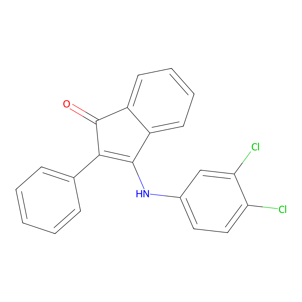 3-((3,4-Dichlorophenyl)amino)-2-phenylinden-1-one molecular structure, CAS 1022130-84-2