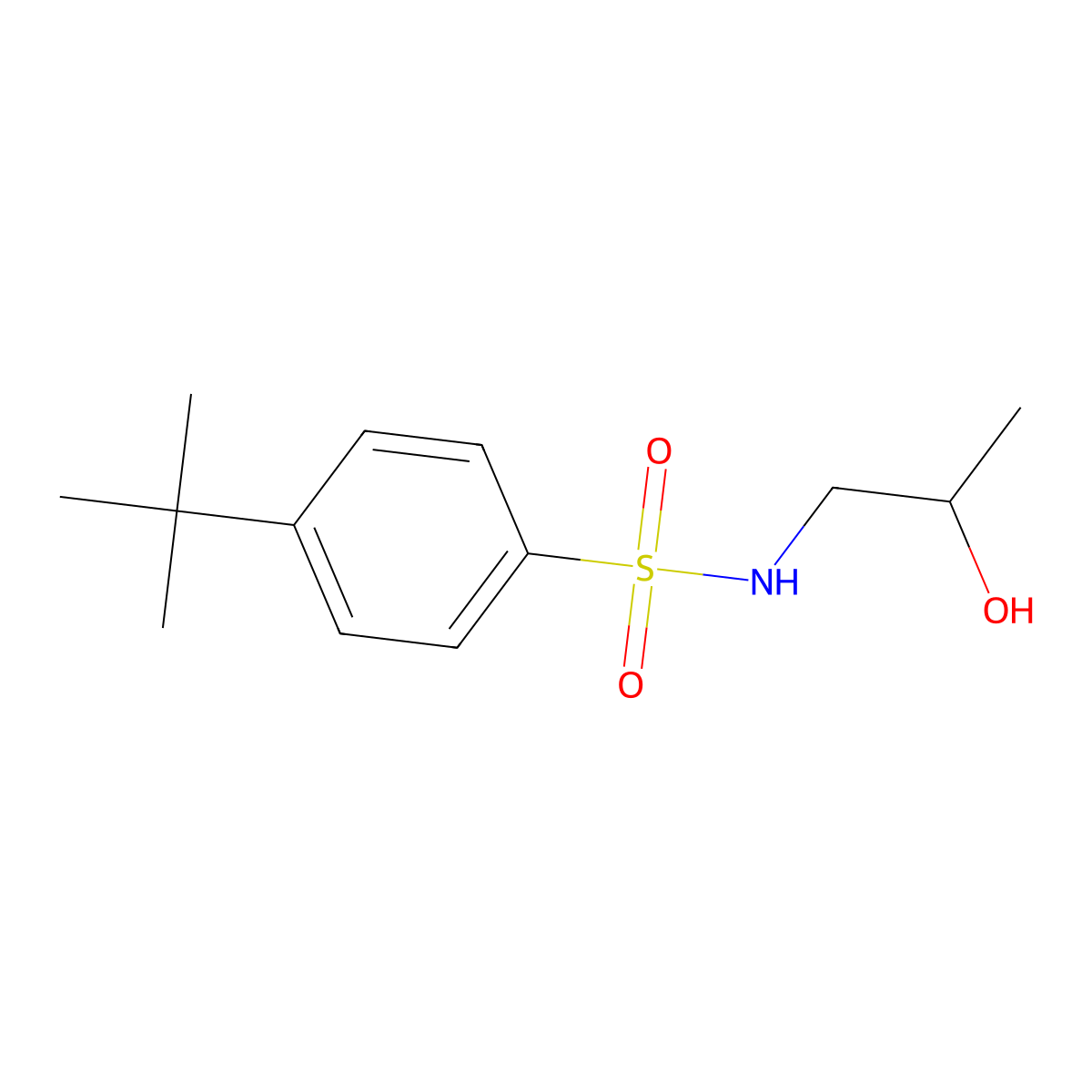 4-tert-butyl-N-(2-hydroxypropyl)benzenesulfonamide molecular structure, CAS 1022135-16-5