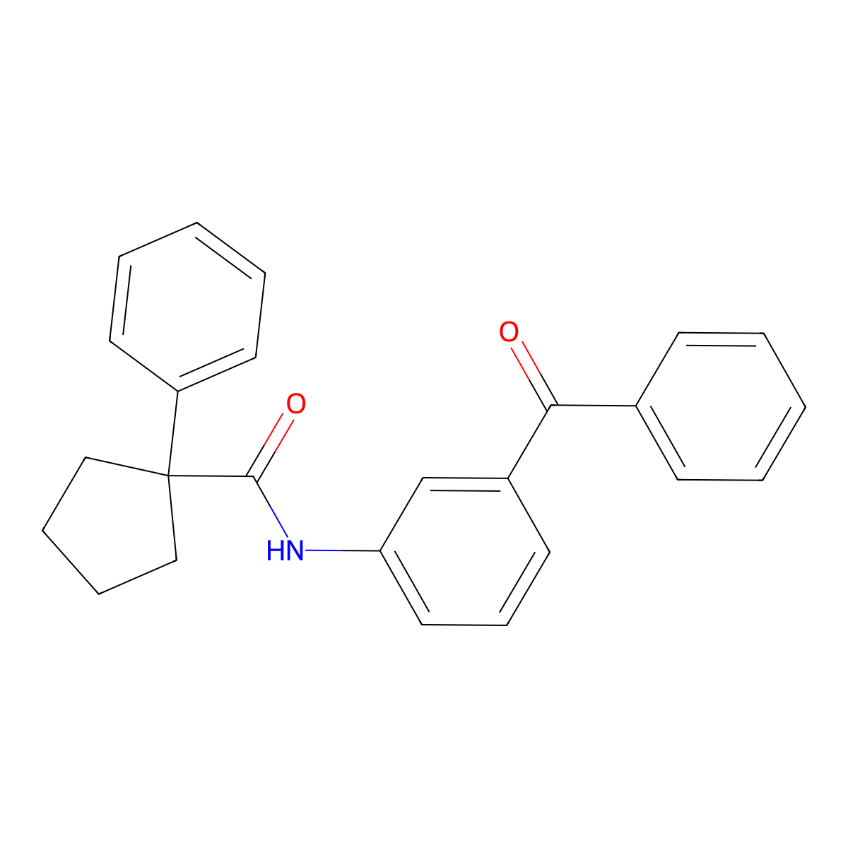 N-(3-benzoylphenyl)-1-phenylcyclopentane-1-carboxamide molecular structure, CAS 1022146-33-3