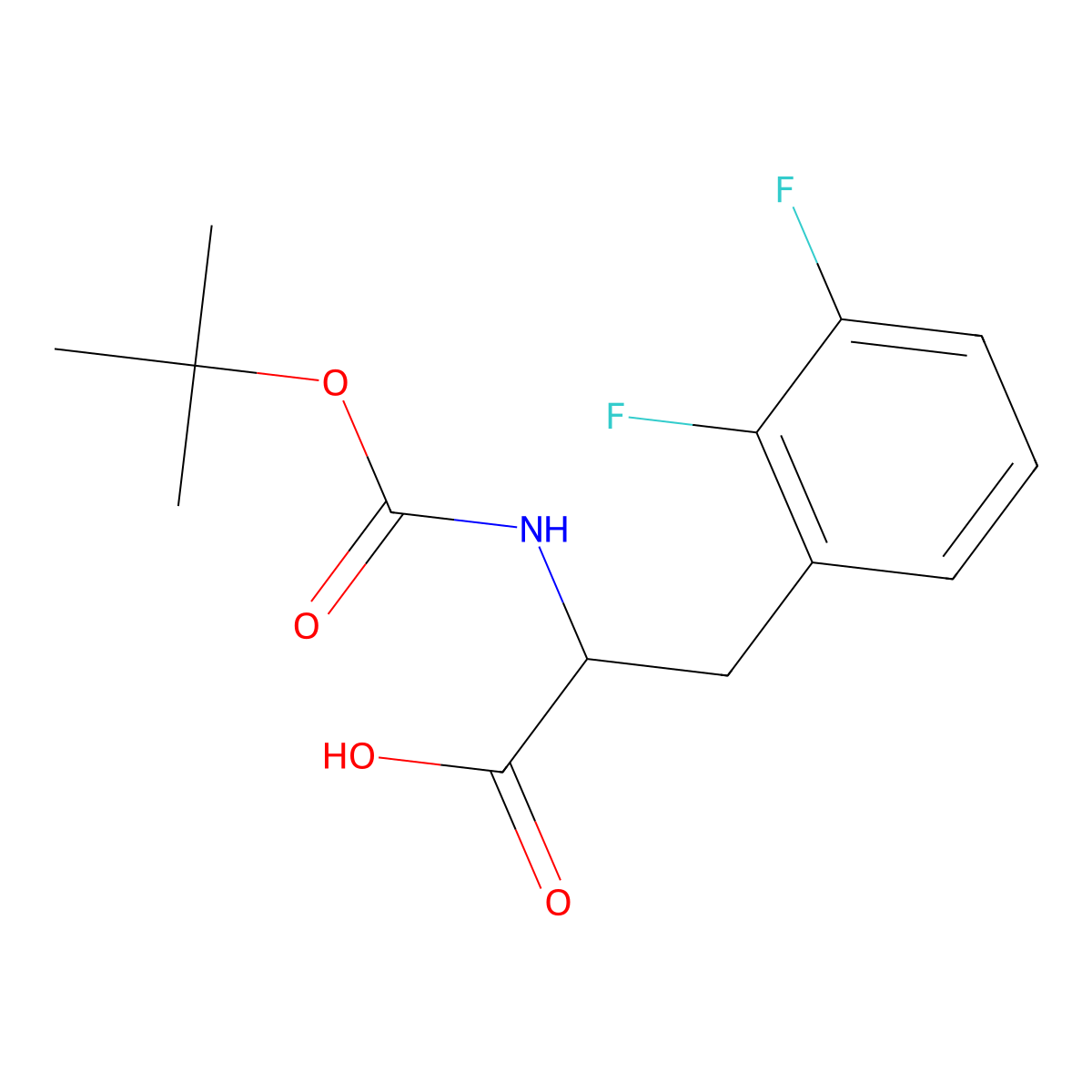 Boc-2,3-Difluoro-D-Phenylalanine molecular structure, CAS 1022147-21-2
