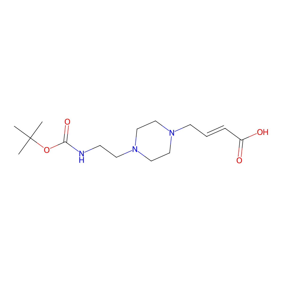 (E)-4-(4-(2-((tert-butoxycarbonyl)amino)ethyl)piperazin-1-yl)but-2-enoic acid molecular structure, CAS 1022150-13-5