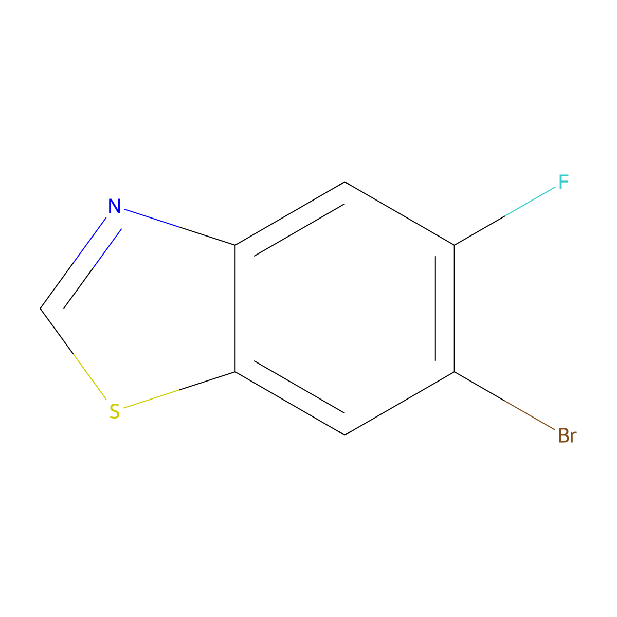 6-Bromo-5-fluorobenzo[d]thiazole molecular structure, CAS 1022151-31-0