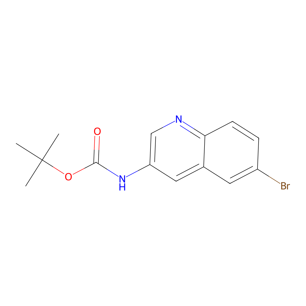 Tert-butyl (6-bromoquinolin-3-yl)carbamate molecular structure, CAS 1022151-52-5
