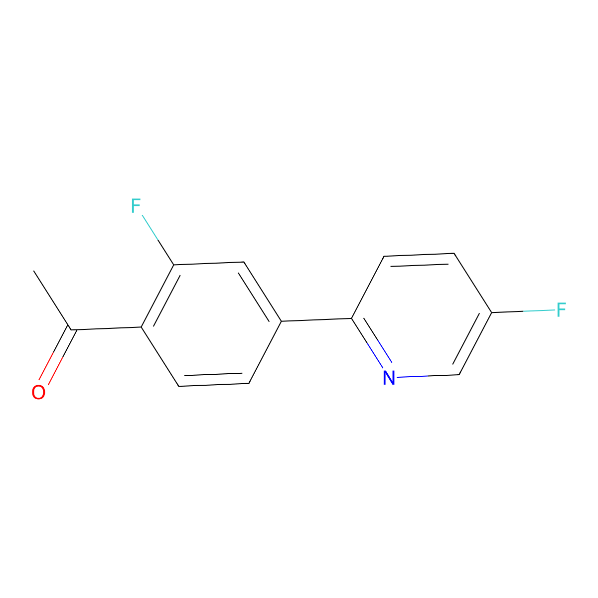 1-[2-Fluoro-4-(5-fluoropyridin-2-yl)phenyl]ethanone molecular structure, CAS 1022154-51-3