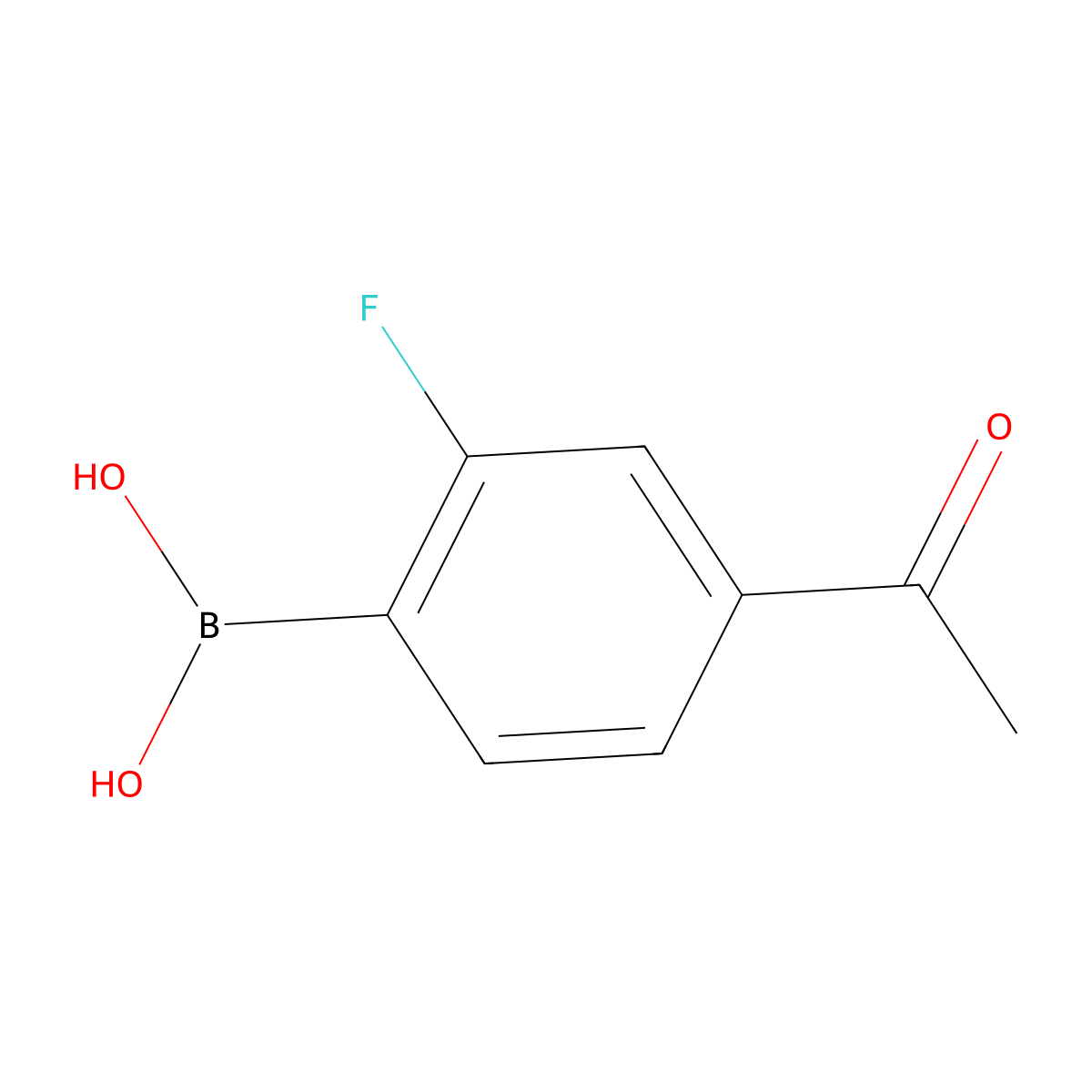 (4-Acetyl-2-fluorophenyl)boronic acid molecular structure, CAS 1022154-78-4