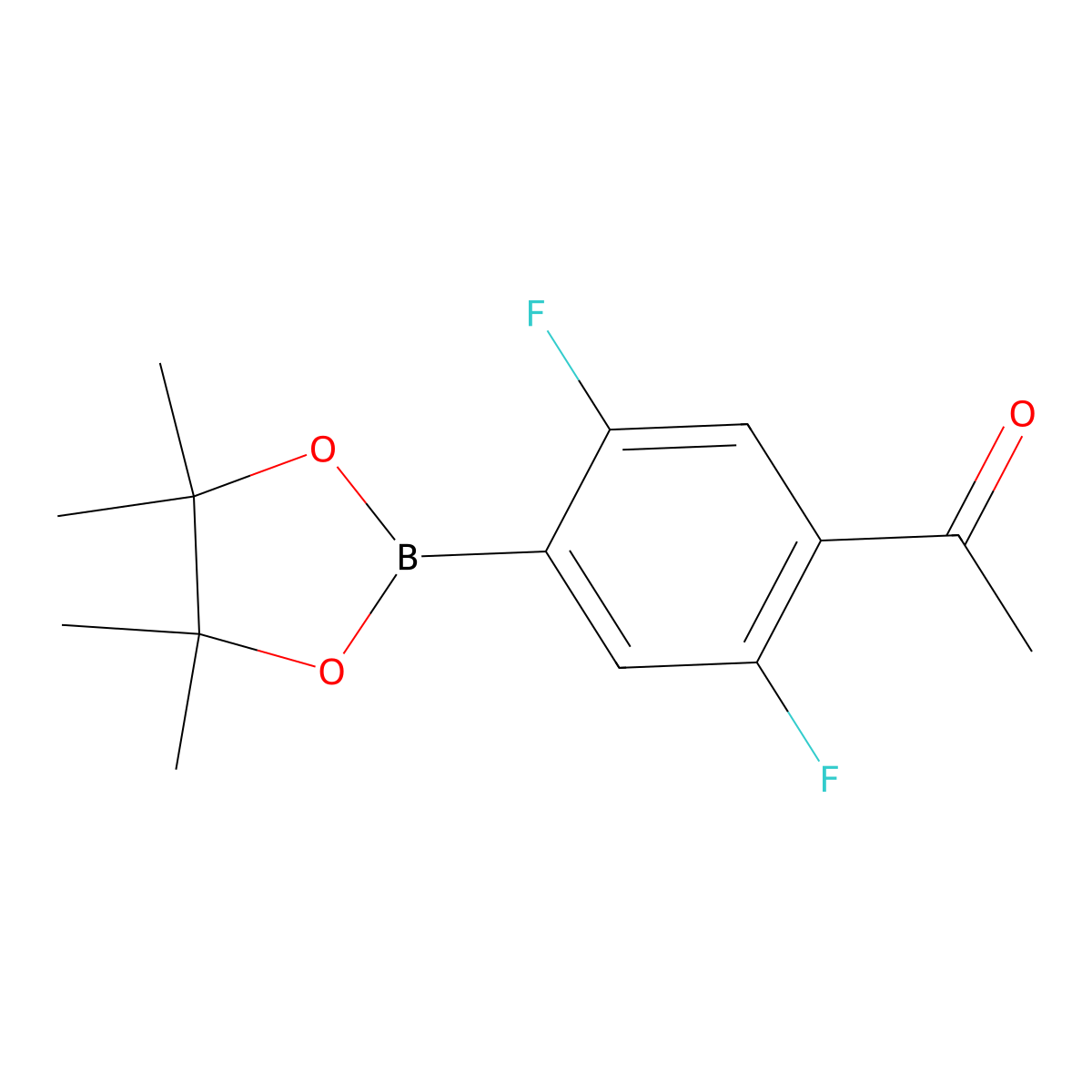 4-Acetyl-2,5-difluorobenzeneboronic acid pinacol ester molecular structure, CAS 1022154-80-8