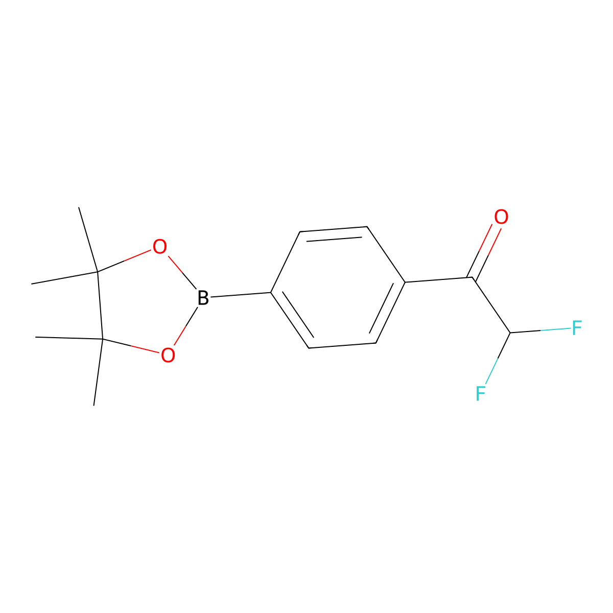 2,2-Difluoro-1-[4-(4,4,5,5-tetramethyl-1,3,2-dioxaborolan-2-yl)phenyl]ethanone molecular structure, CAS 1022154-90-0