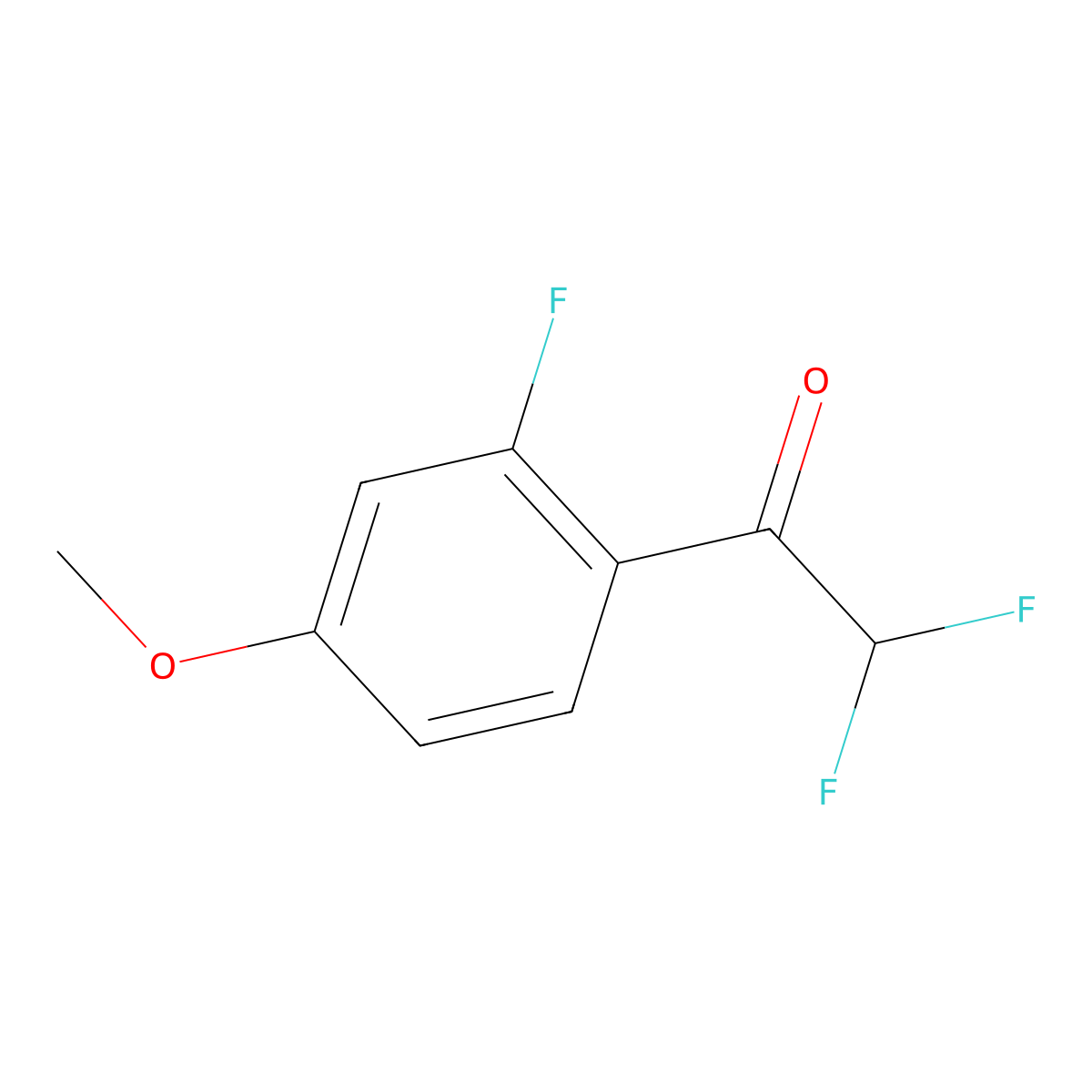2,2-Difluoro-1-(2-fluoro-4-methoxyphenyl)ethan-1-one molecular structure, CAS 1022154-92-2